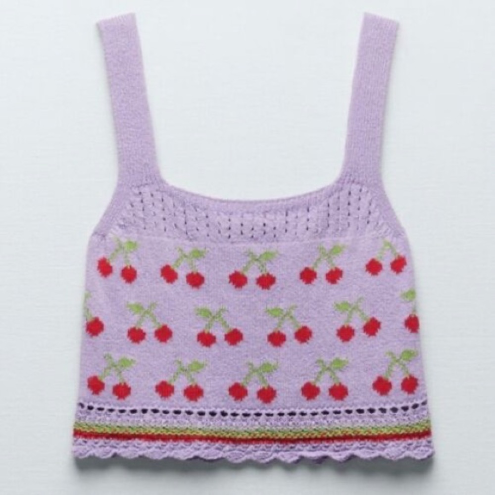 Zara NWT Lavender knit crop top